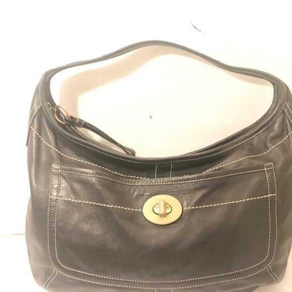 Coach ergo turnlock hobo bag black leather - Picture 2 of 10